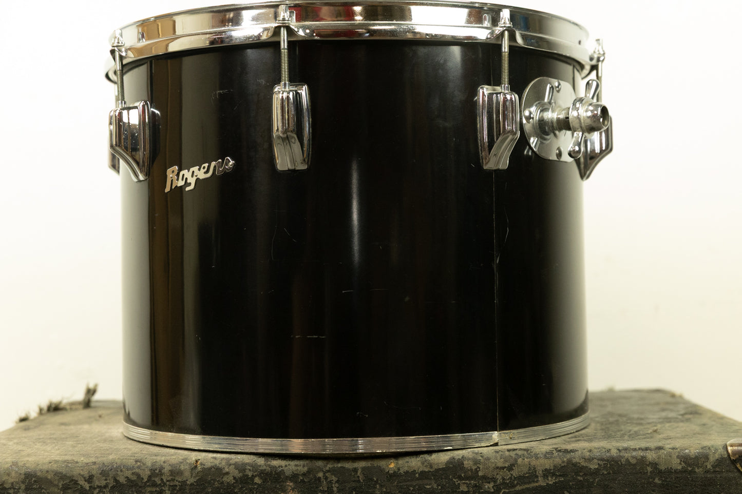 1970s Rogers 12x15 Jet Black Pearl Concert Tom