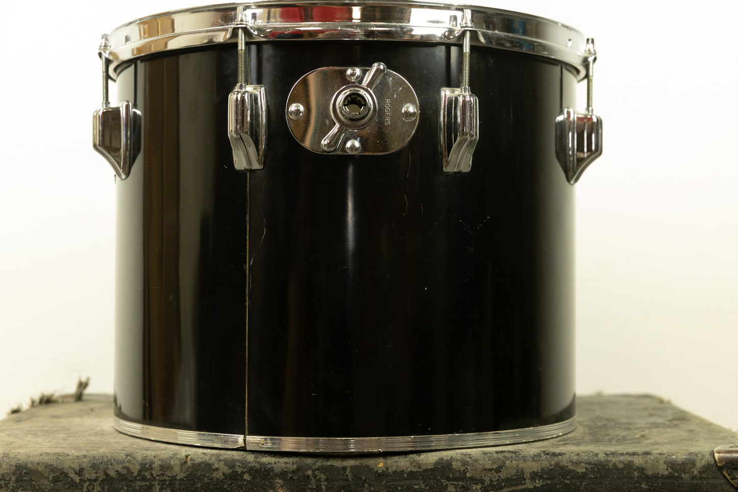 1970s Rogers 12x15 Jet Black Pearl Concert Tom