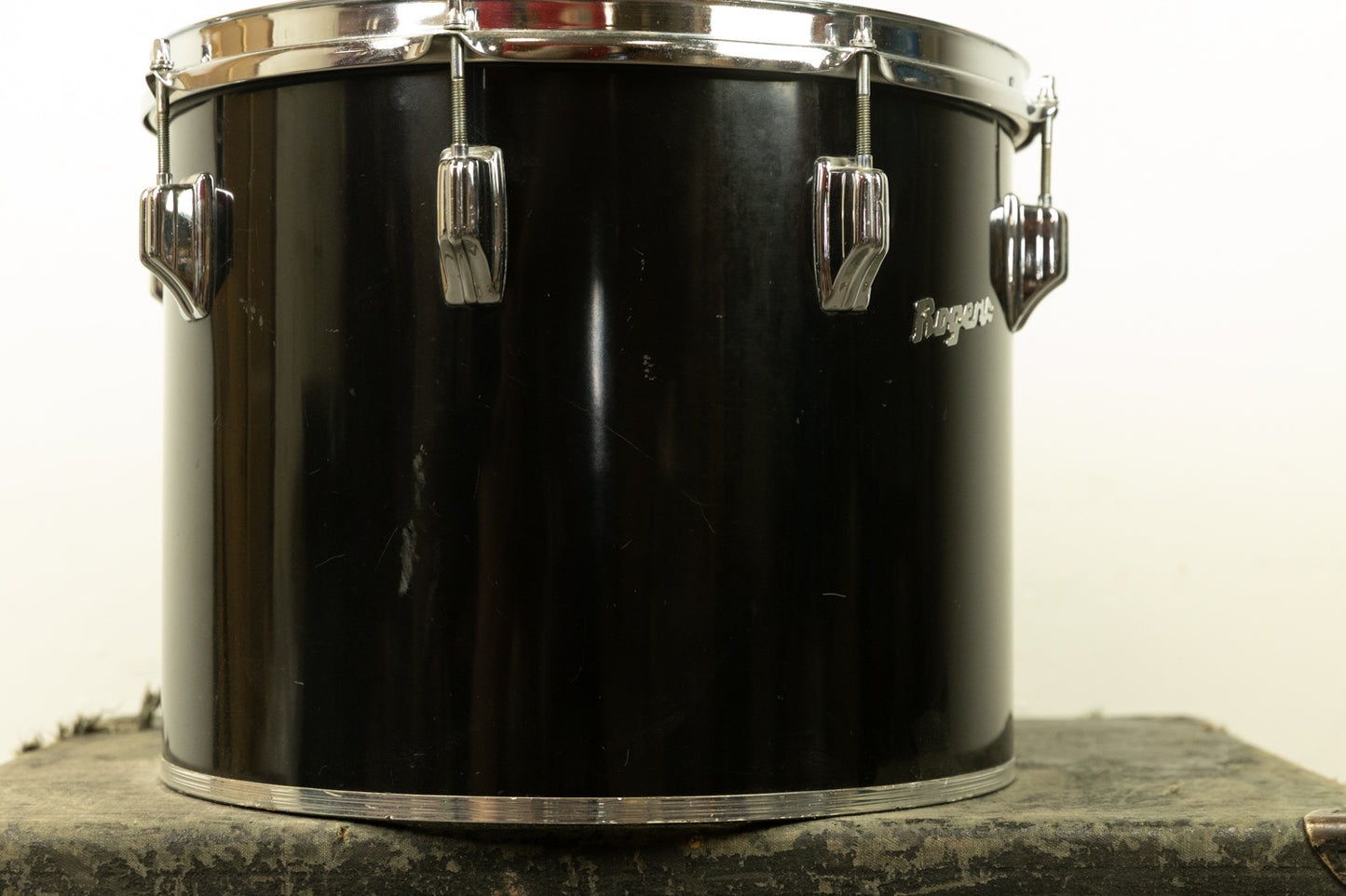 1970s Rogers 12x15 Jet Black Pearl Concert Tom