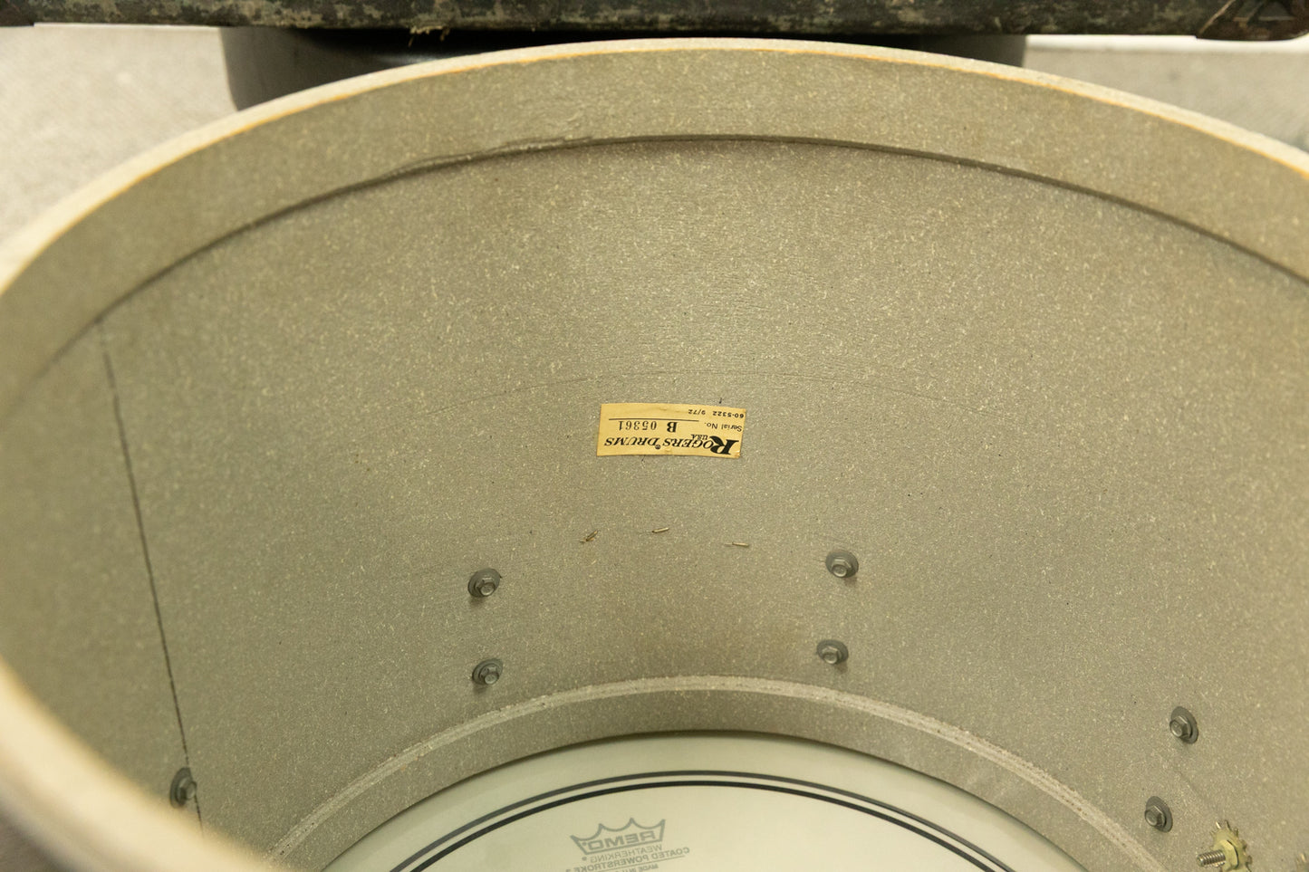1970s Rogers 12x15 Jet Black Pearl Concert Tom