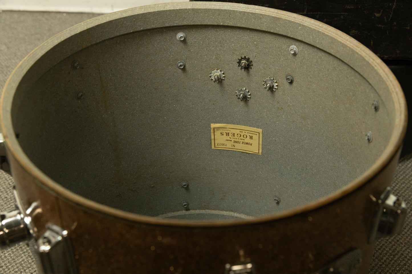 Vintage Rogers Champagne Sparkle 14x20 8x12 and 16x16 Drum Set