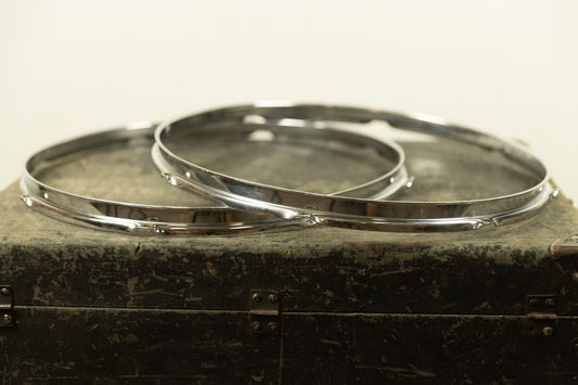 Vintage Ludwig / WFL 16" Chrome Over Brass Hoops (Pair)