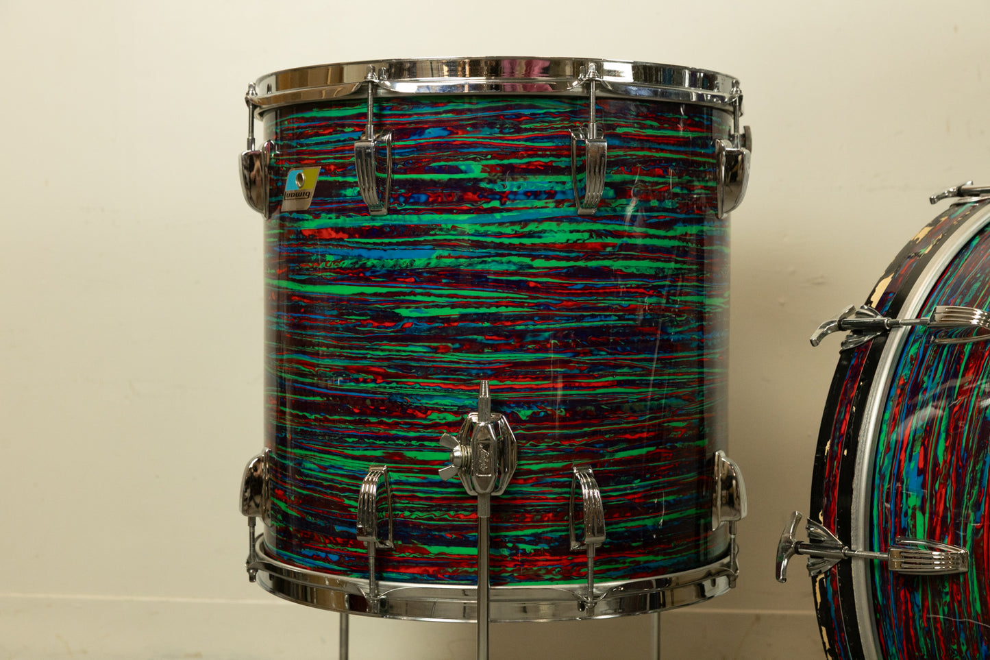 1970 Ludwig Psychedelic Red Super Classic Drum Set