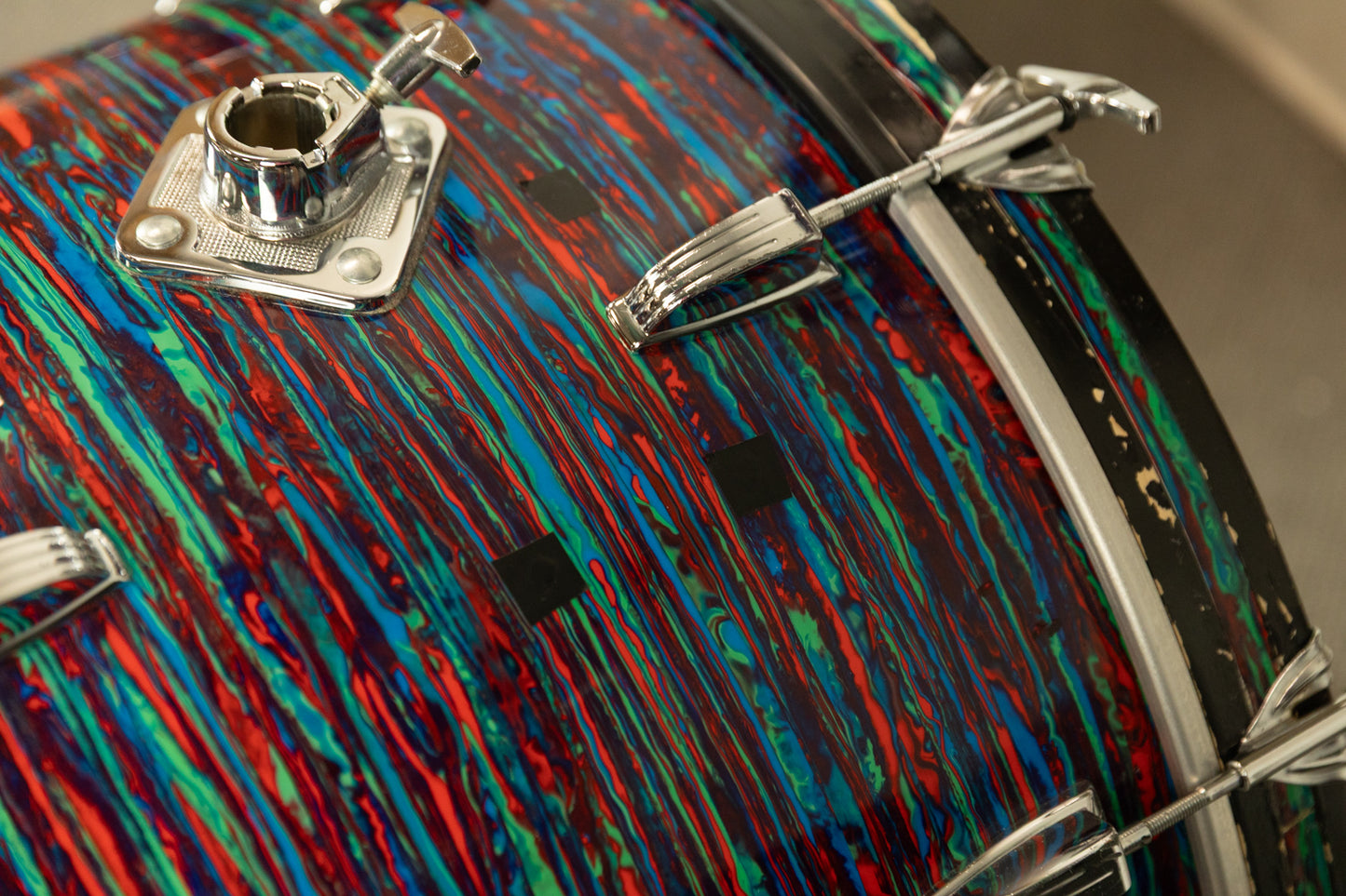 1970 Ludwig Psychedelic Red Super Classic Drum Set