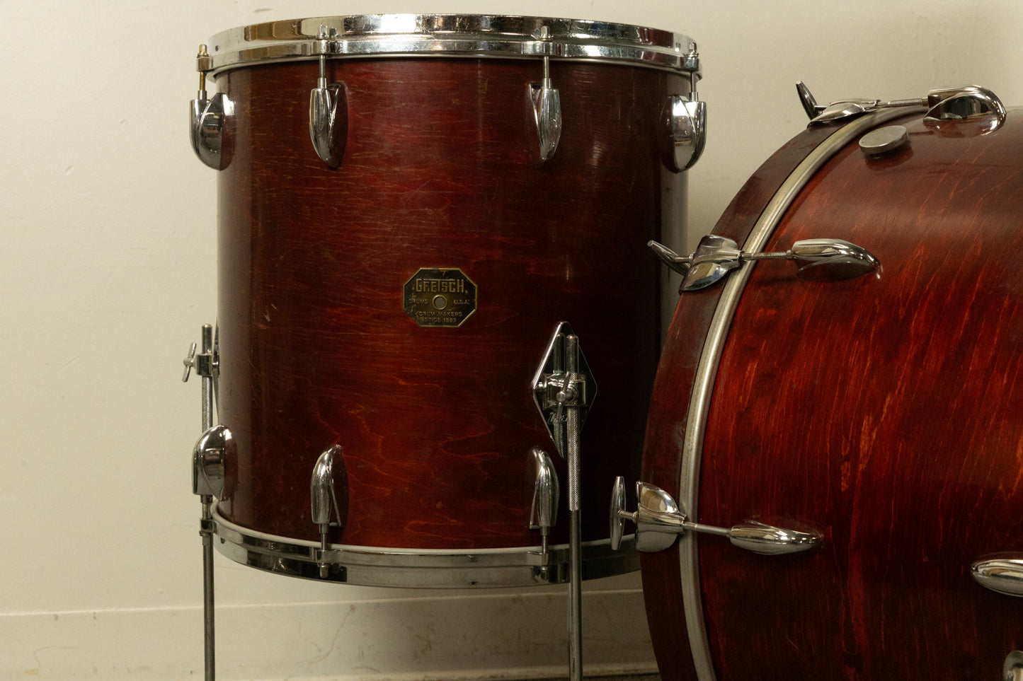 1970s Gretsch Walnut 14x24 9x13 and 16x16 Drum Set