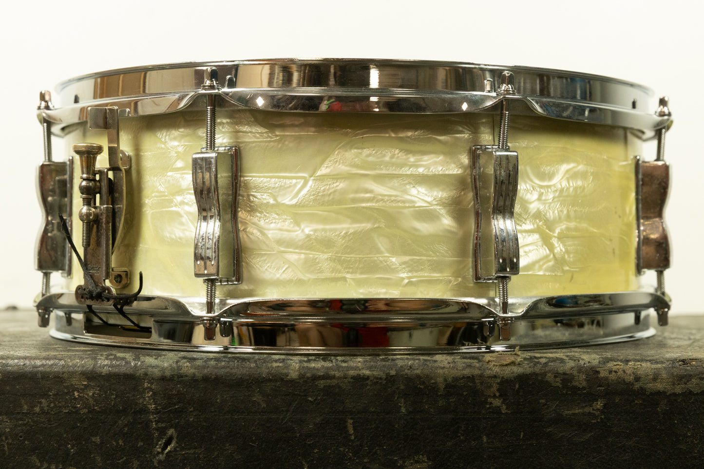1960s Ludwig 5x14 White Marine Pearl Jazz Festival Snare Drum