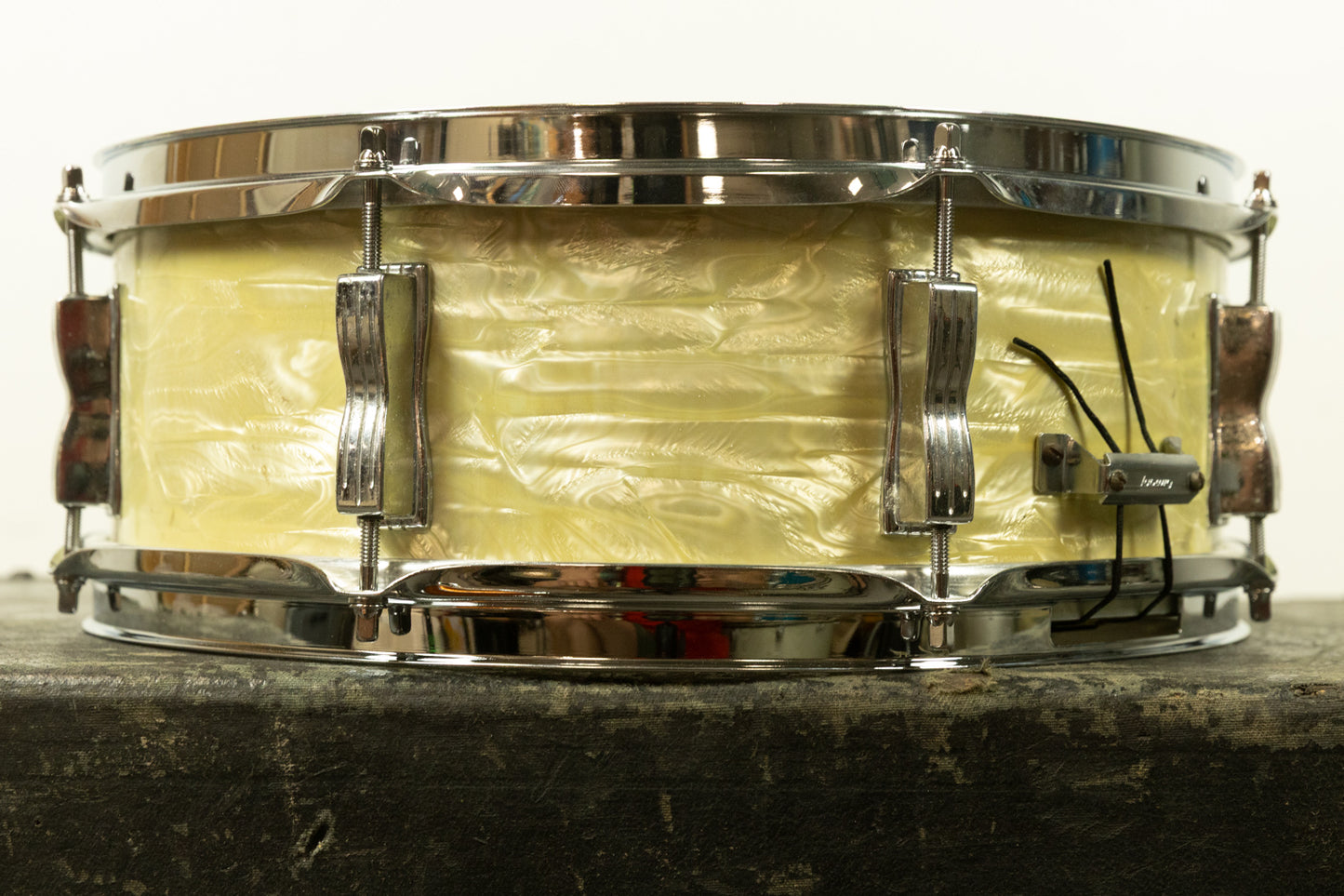 1960s Ludwig 5x14 White Marine Pearl Jazz Festival Snare Drum