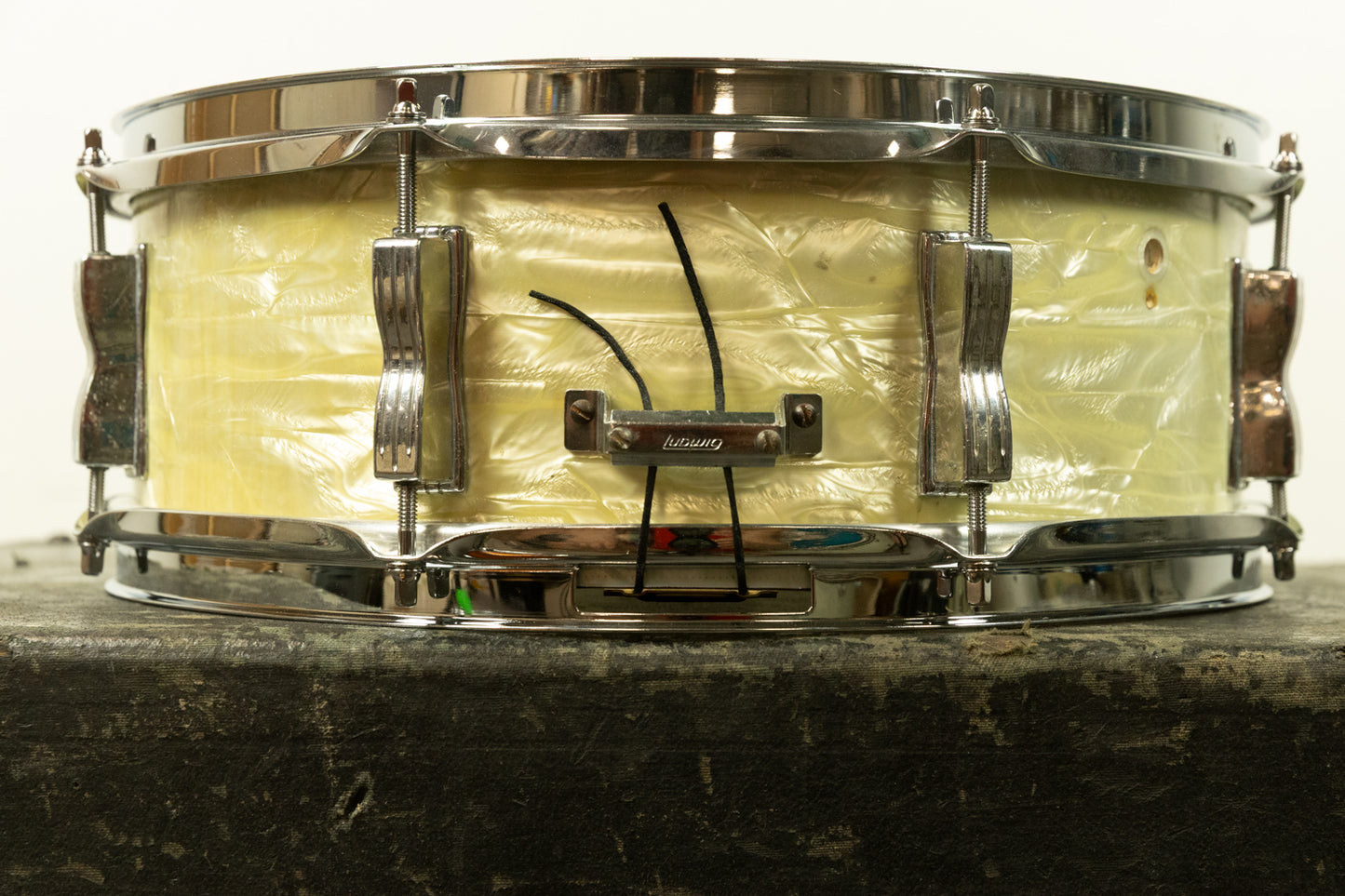 1960s Ludwig 5x14 White Marine Pearl Jazz Festival Snare Drum