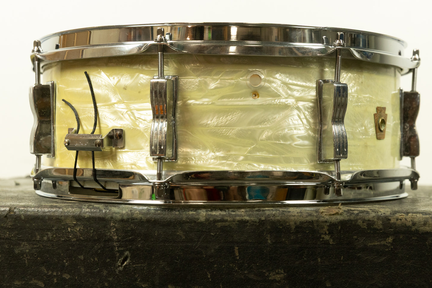 1960s Ludwig 5x14 White Marine Pearl Jazz Festival Snare Drum