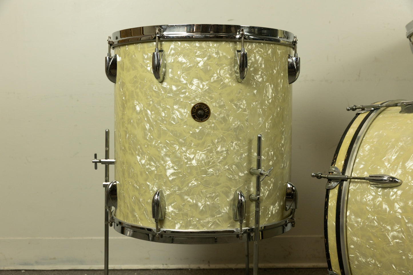1950s Gretsch "Bop Outfit" White Marine Pearl Drum Set