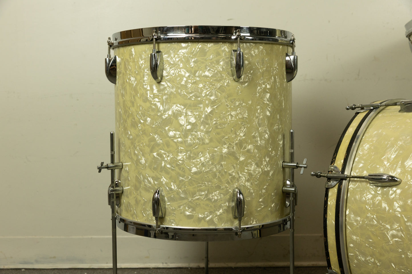 1950s Gretsch "Bop Outfit" White Marine Pearl Drum Set