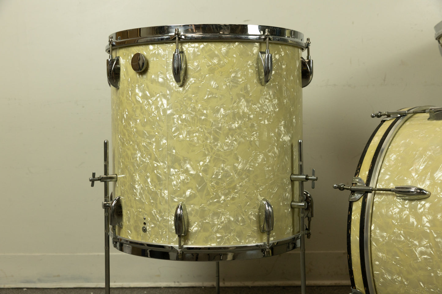 1950s Gretsch "Bop Outfit" White Marine Pearl Drum Set
