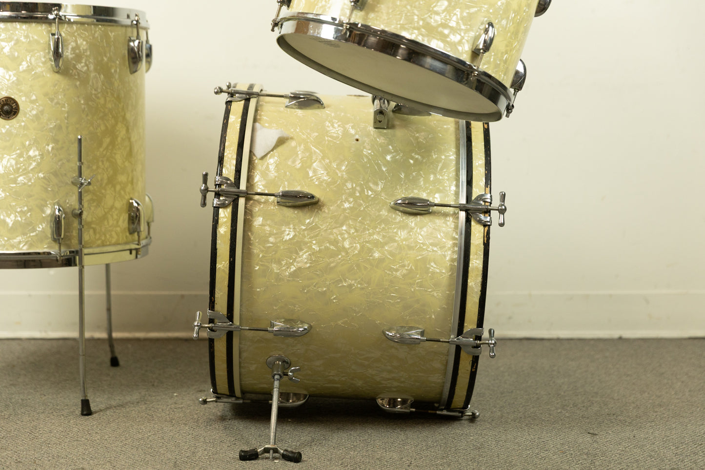 1950s Gretsch "Bop Outfit" White Marine Pearl Drum Set