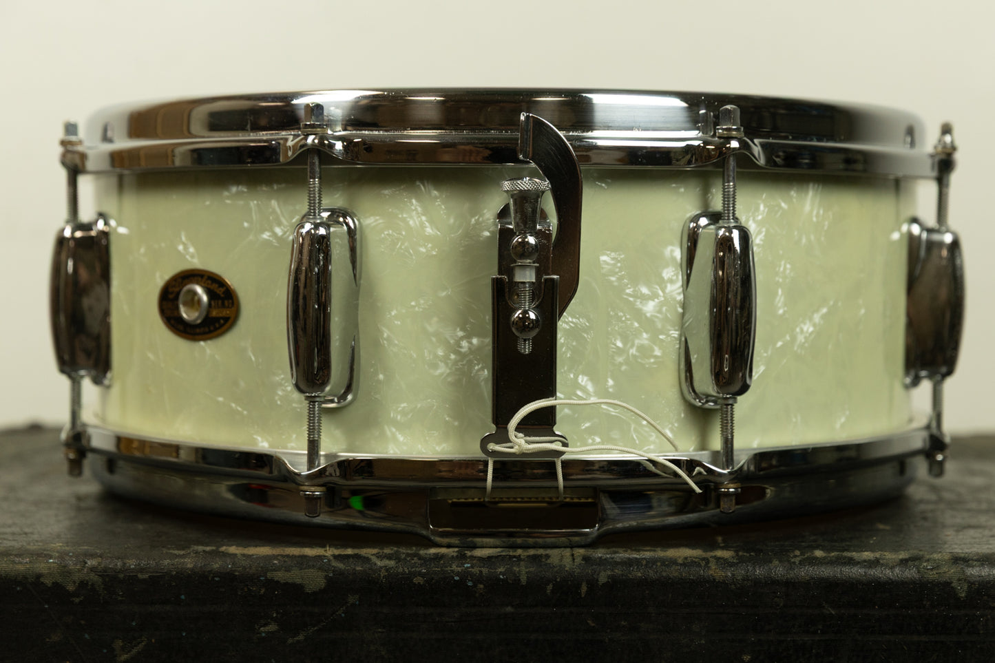 1965 Slingerland 5x14 White Marine Pearl Hollywood Ace Snare Drum