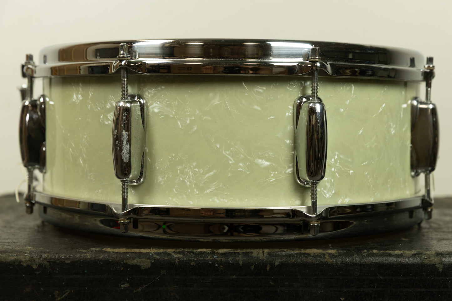 1965 Slingerland 5x14 White Marine Pearl Hollywood Ace Snare Drum