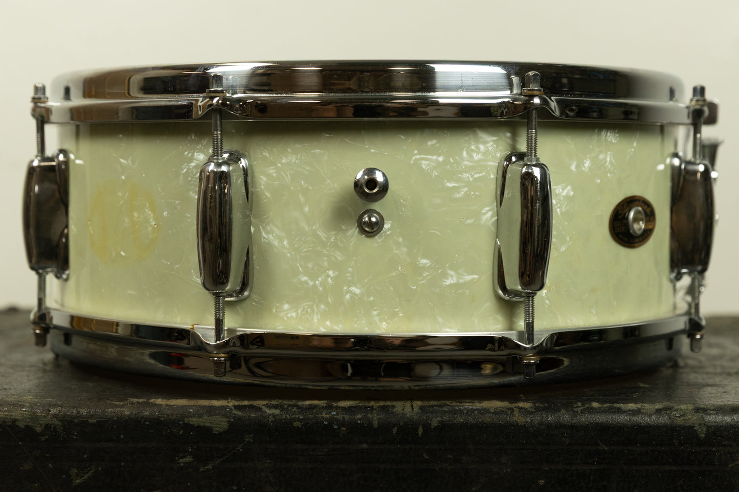1965 Slingerland 5x14 White Marine Pearl Hollywood Ace Snare Drum