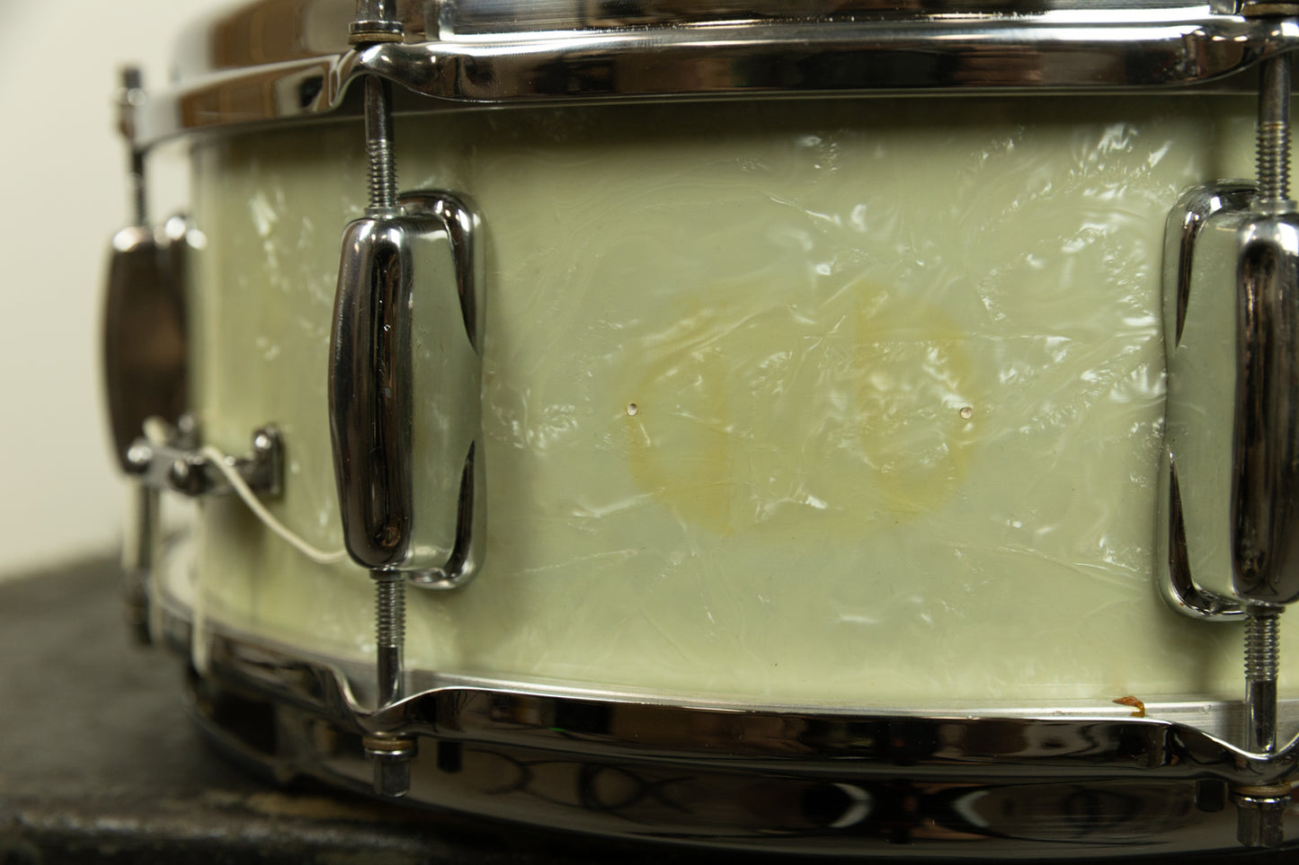 1965 Slingerland 5x14 White Marine Pearl Hollywood Ace Snare Drum