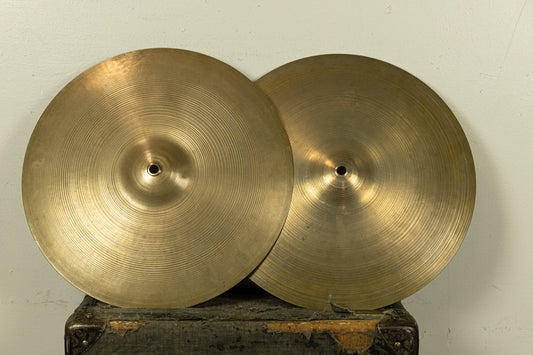 1950s Zildjian 15" A Small Stamp Hi Hat Cymbals 1011g 1069g