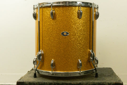 1970s Slingerland 16x16 Gold Sparkle Pearl Floor Tom