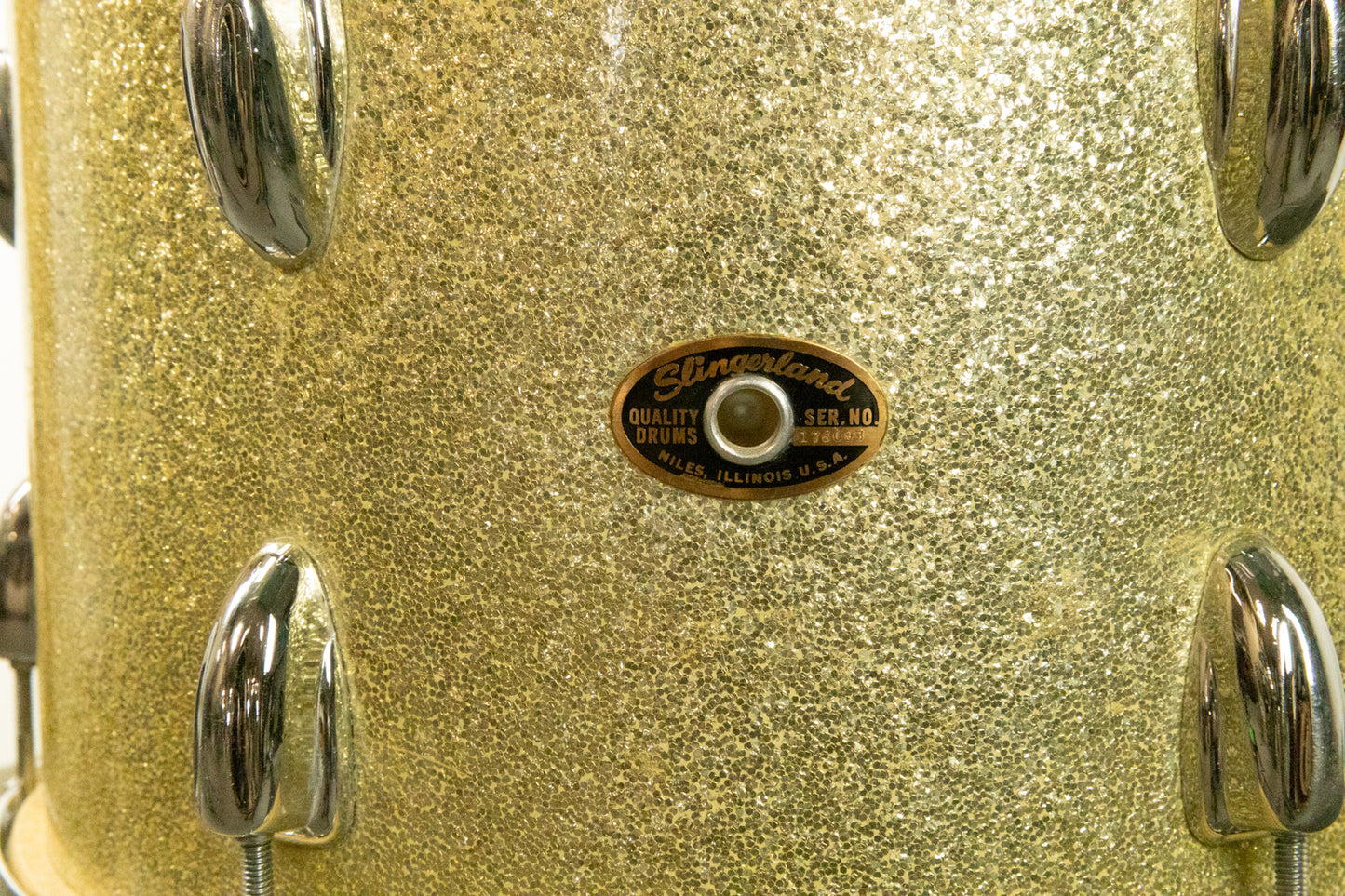1970s Slingerland 9x13 Silver Sparkle Pearl Tom