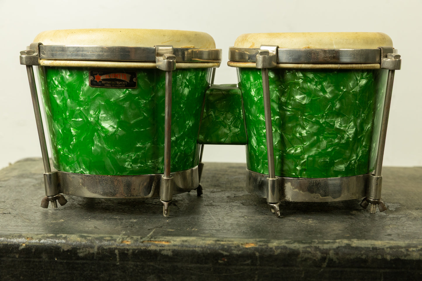 Vintage Elcometa Sea Green Pearl Bongos