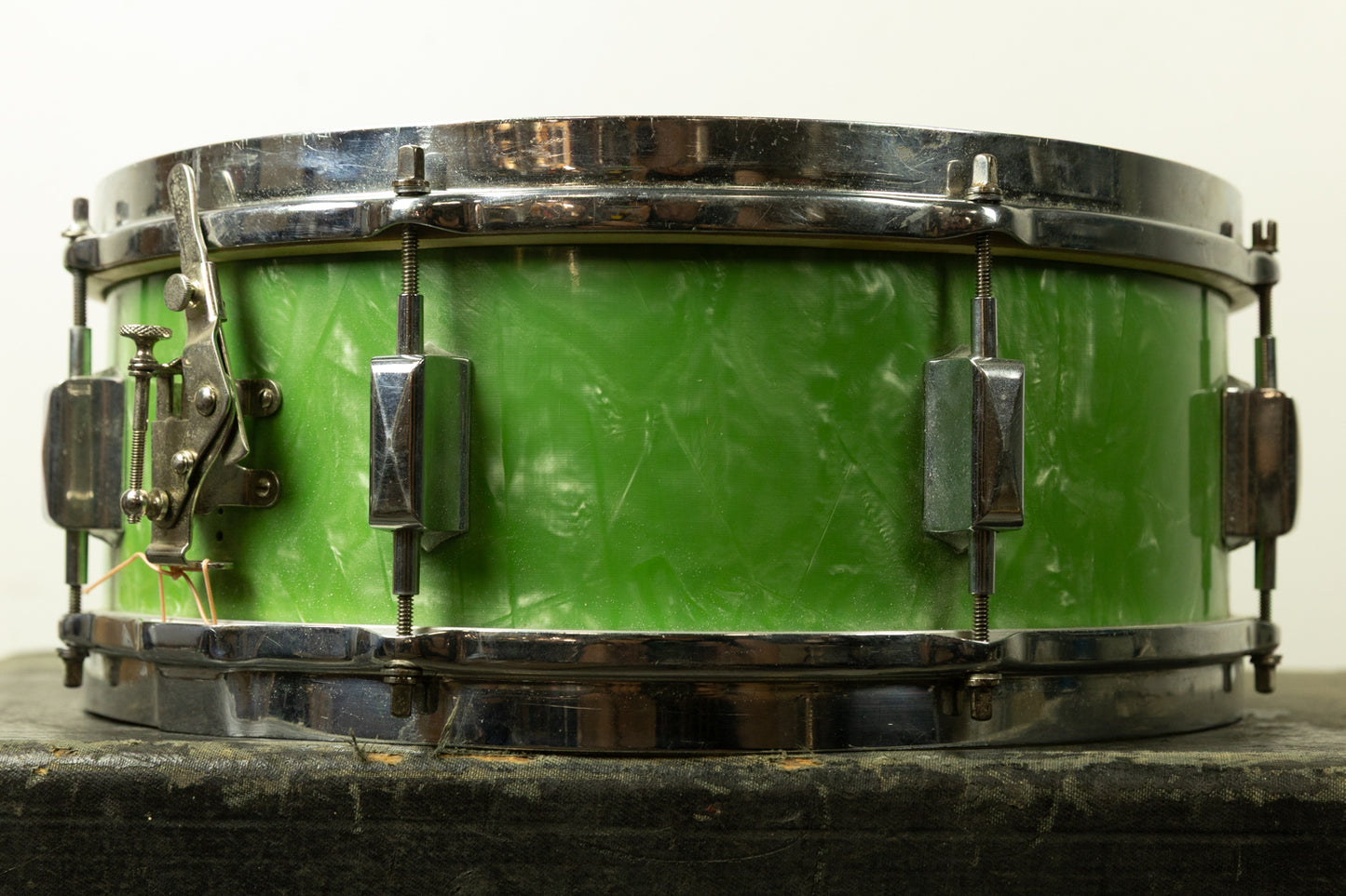 1930s Leedy 5x14 Broadway Standard Green Pearl Snare Snare Drum
