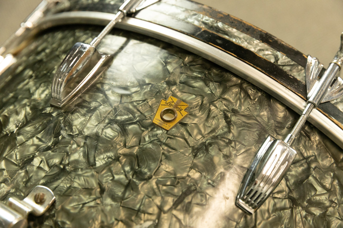 1960s Ludwig Pre-Serial Black Diamond Pearl Super Classic Drum Set