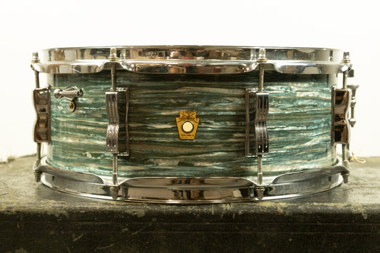 1960s Ludwig 5x14 Oyster Blue Jazz Festival Snare Drum
