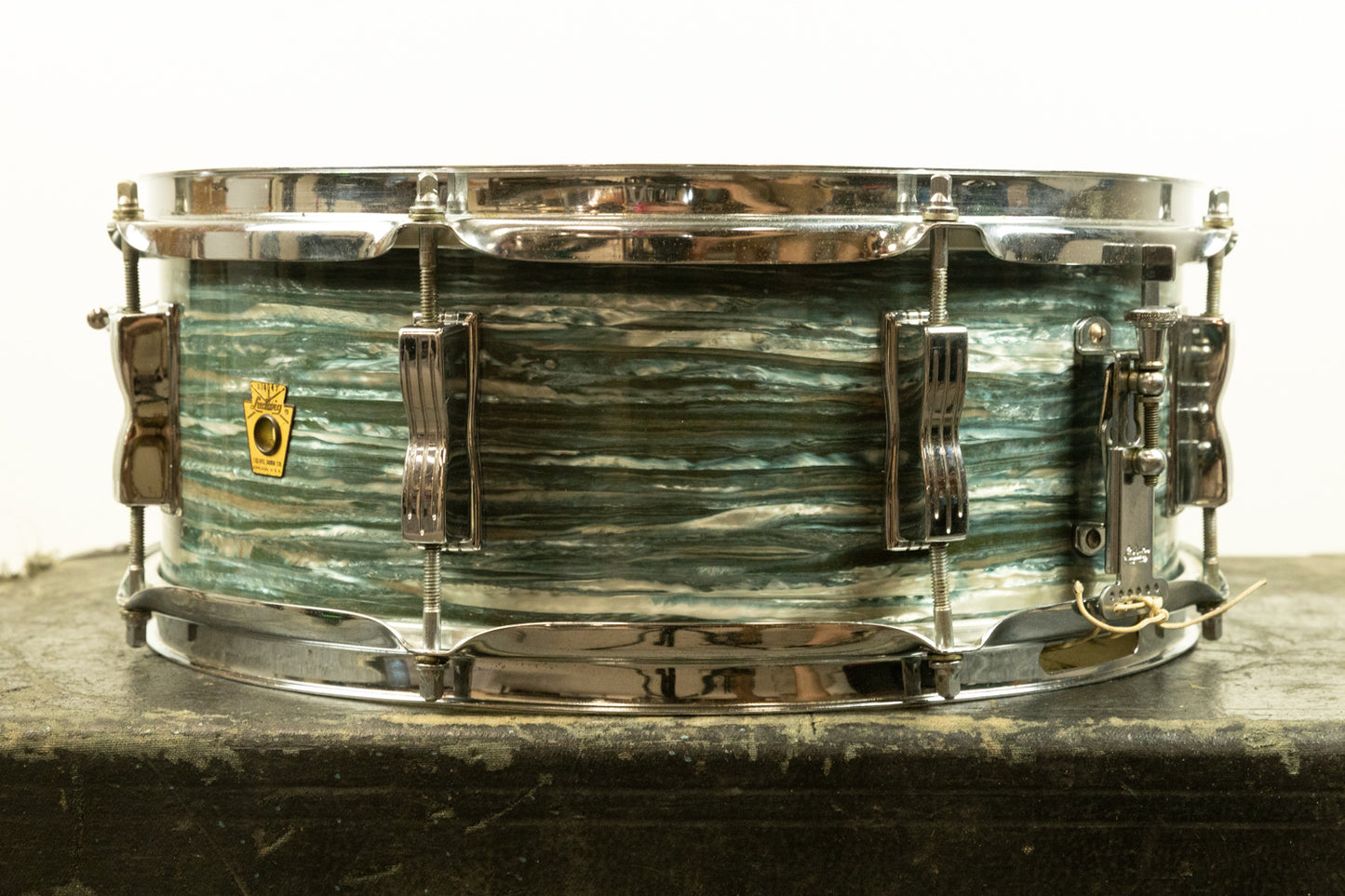 1960s Ludwig 5x14 Oyster Blue Jazz Festival Snare Drum