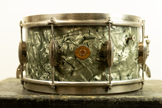 1940s Slingerland 7x14 Black Diamond Pearl Radio King Snare Drum