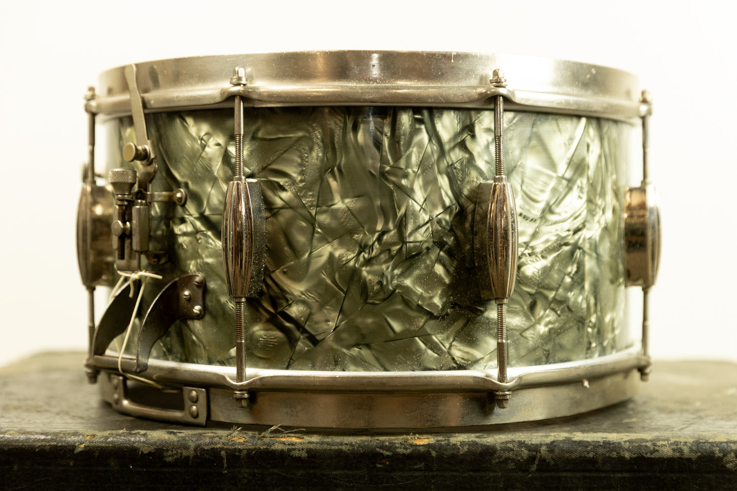1940s Slingerland 7x14 Black Diamond Pearl Radio King Snare Drum