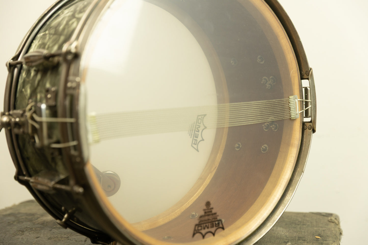 1940s Slingerland 7x14 Black Diamond Pearl Radio King Snare Drum