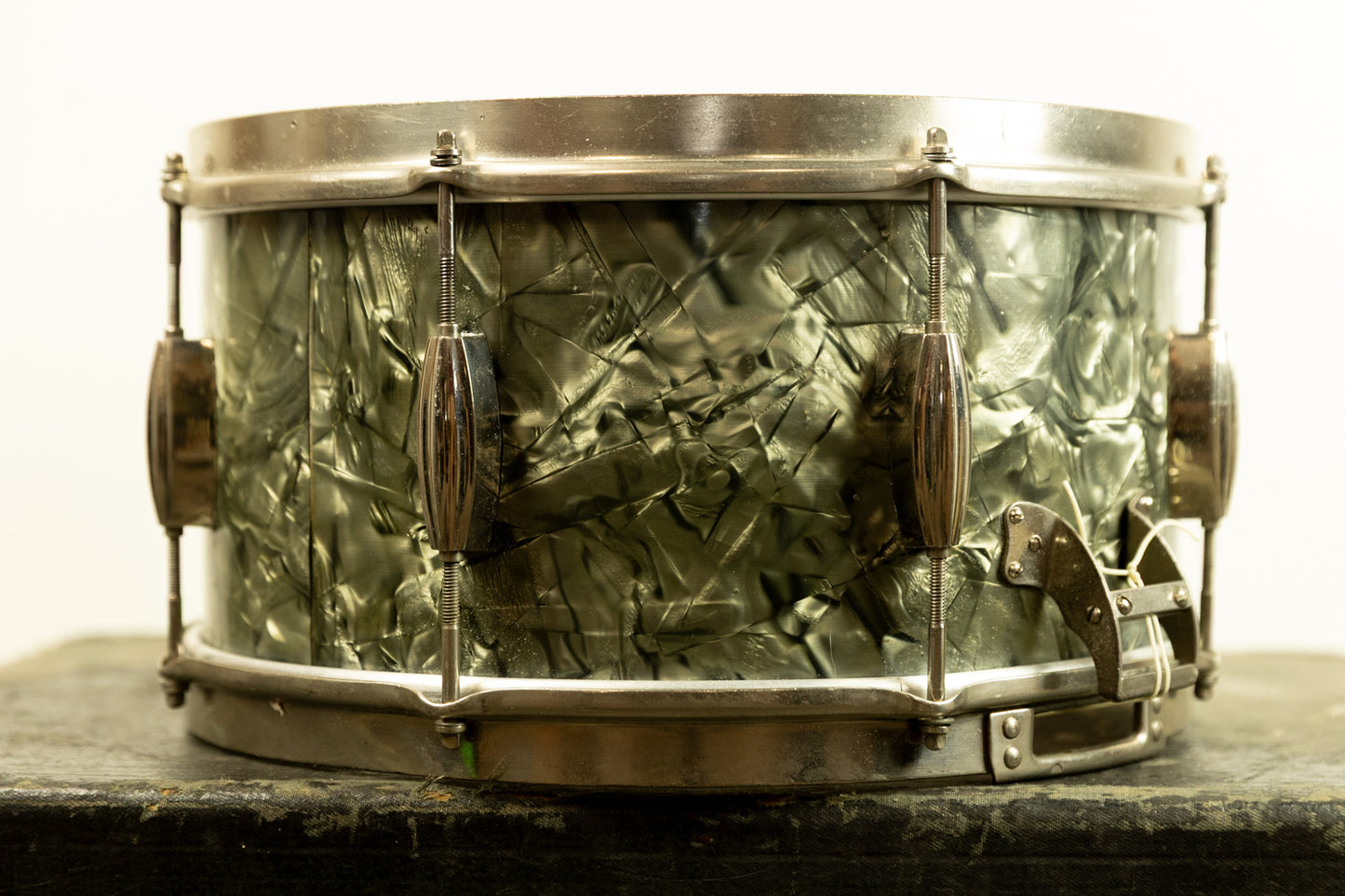 1940s Slingerland 7x14 Black Diamond Pearl Radio King Snare Drum