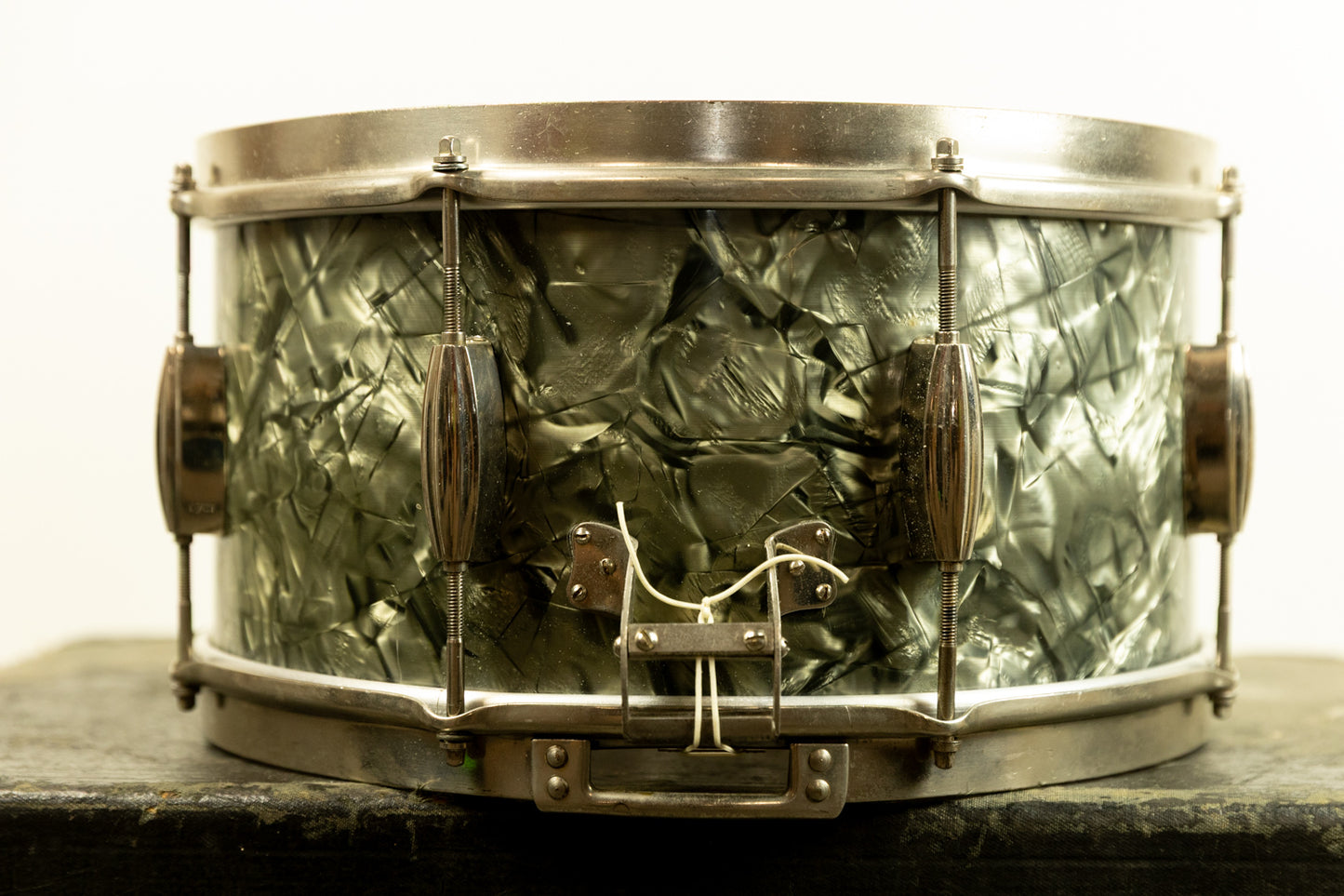1940s Slingerland 7x14 Black Diamond Pearl Radio King Snare Drum
