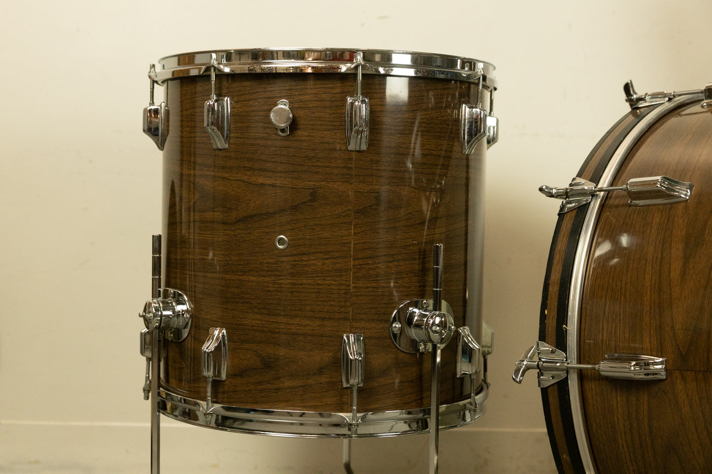 1970s Rogers New Mahogany 14x24 9x13 and 16x16 Drum Set