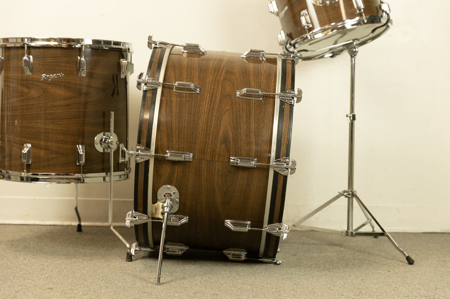 1970s Rogers New Mahogany 14x24 9x13 and 16x16 Drum Set