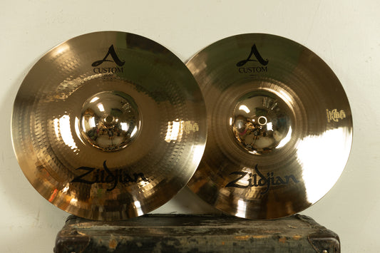 Zildjian 14" A Custom Hi Hat Cymbals 1024g 1173g