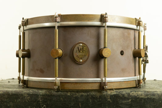 A&F Drum Company 6.5x14 Raw Brass Snare Drum