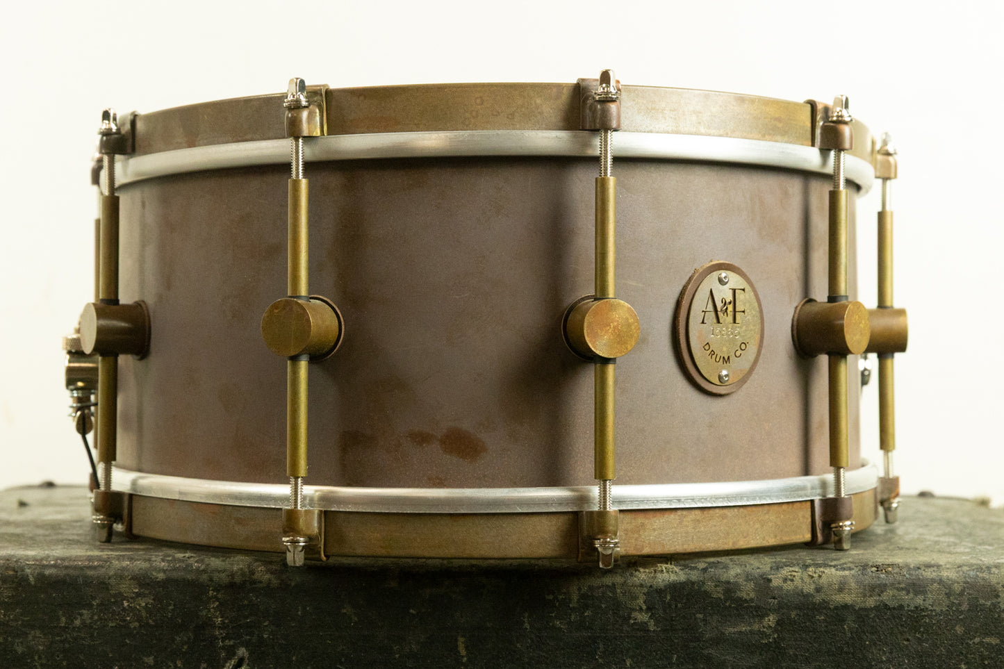 A&F Drum Company 6.5x14 Raw Brass Snare Drum