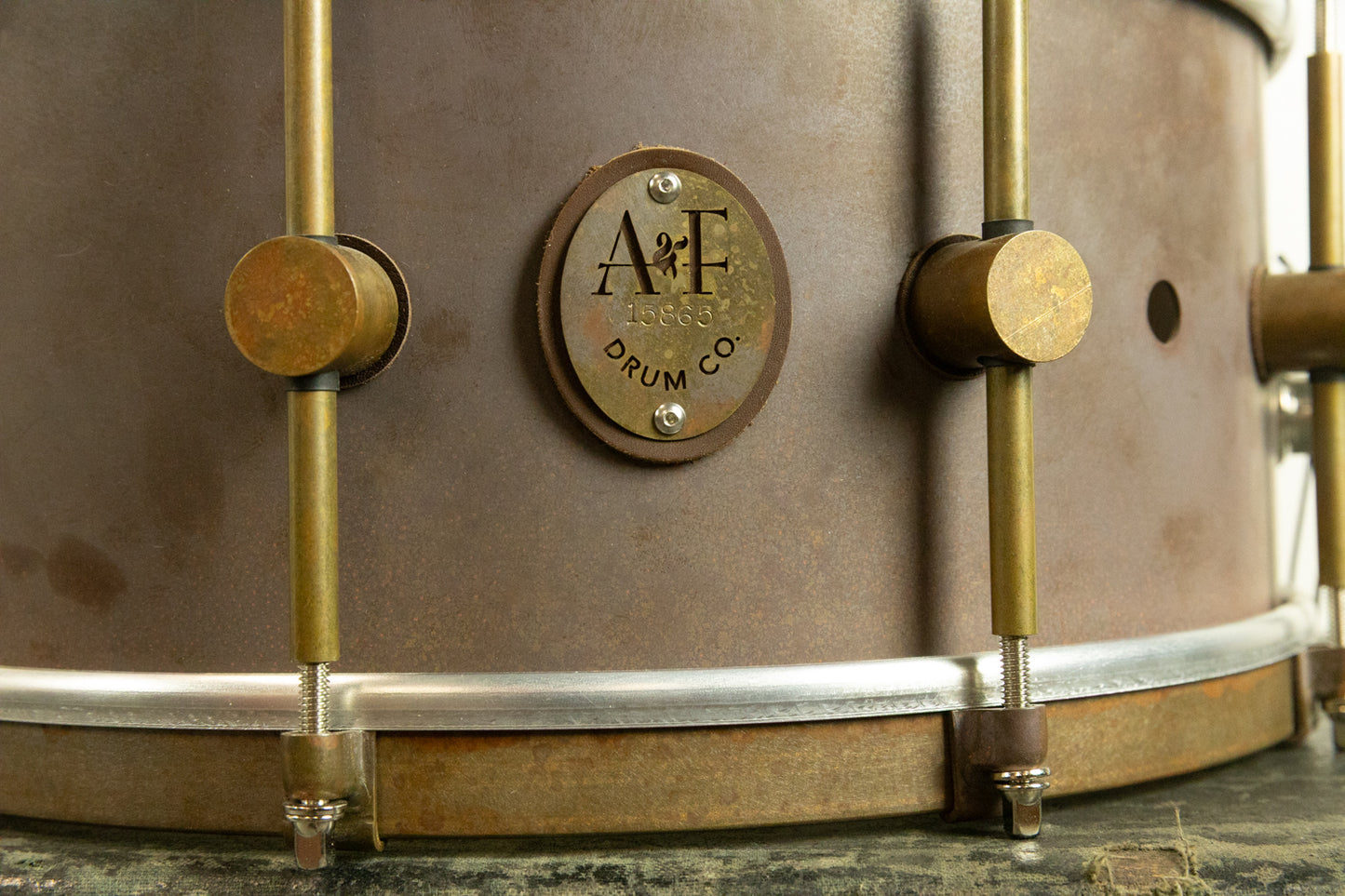 A&F Drum Company 6.5x14 Raw Brass Snare Drum