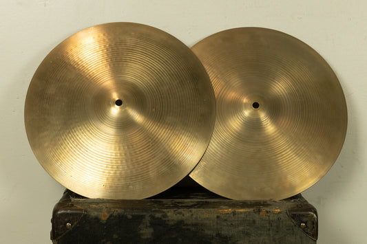 1960s A Zildjian 14" New Beat Hi Hat Cymbals 813g 1284g