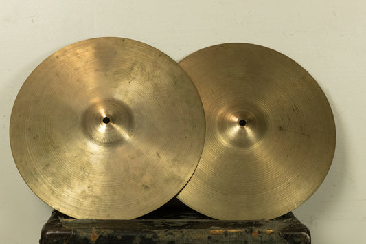 1960s A Zildjian 14" Paper Thin Hi Hat Cymbals 689g 689g