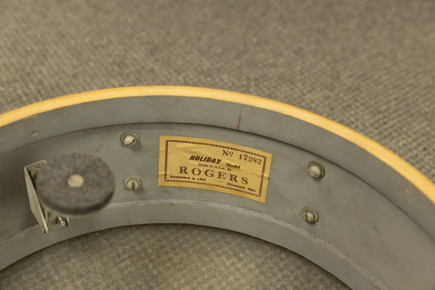 1960s Rogers 5x14 Steel Gray Ripple Powertone Snare Drum