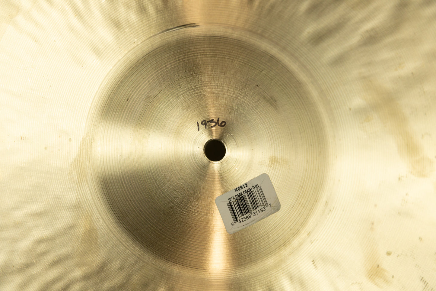 Zildjian 20" K Dark Thin Crash Cymbal 1936g