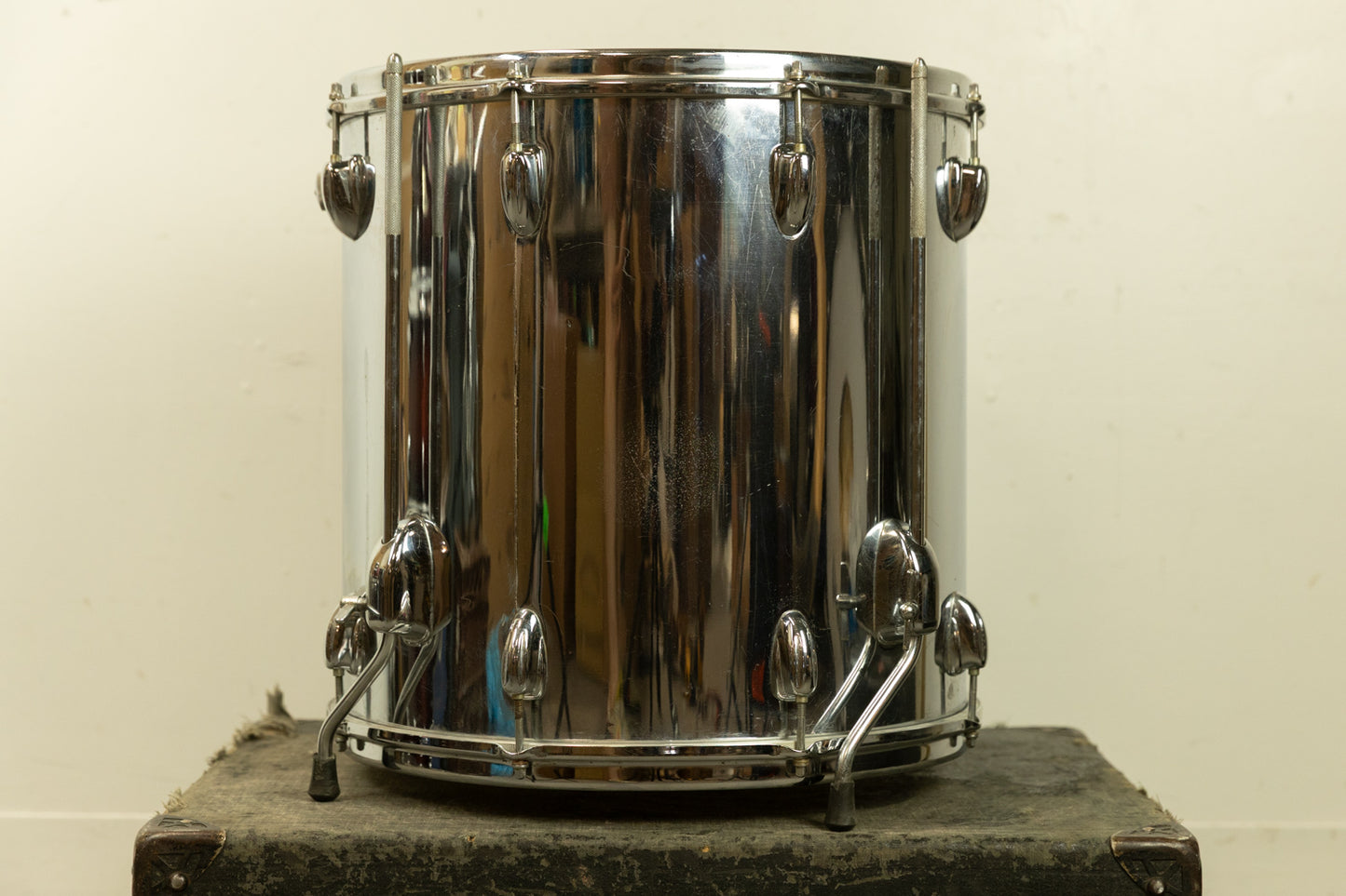 1970s Slingerland 16x16 Chrome Over Wood Floor Tom