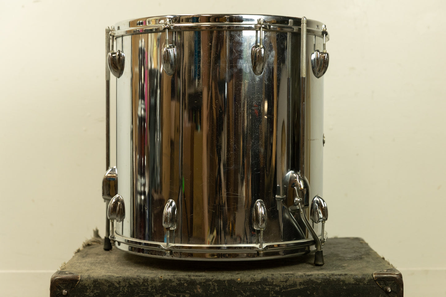 1970s Slingerland 16x16 Chrome Over Wood Floor Tom