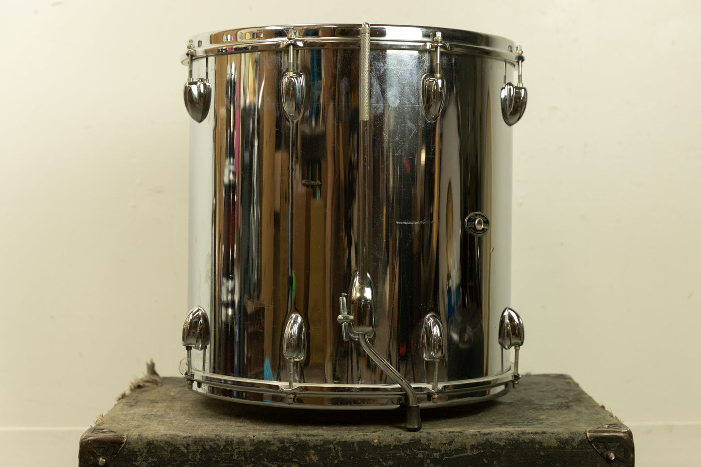 1970s Slingerland 16x16 Chrome Over Wood Floor Tom