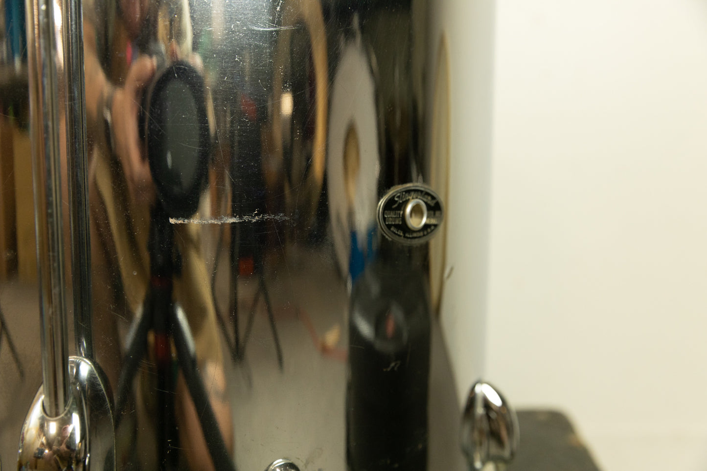 1970s Slingerland 16x16 Chrome Over Wood Floor Tom