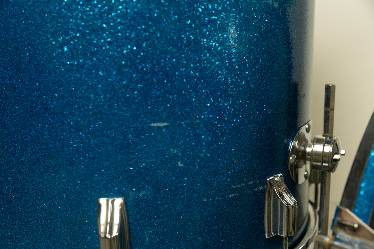 1960s Rogers Sparkling Blue 14x20 9x13 and 16x16 Drum Set