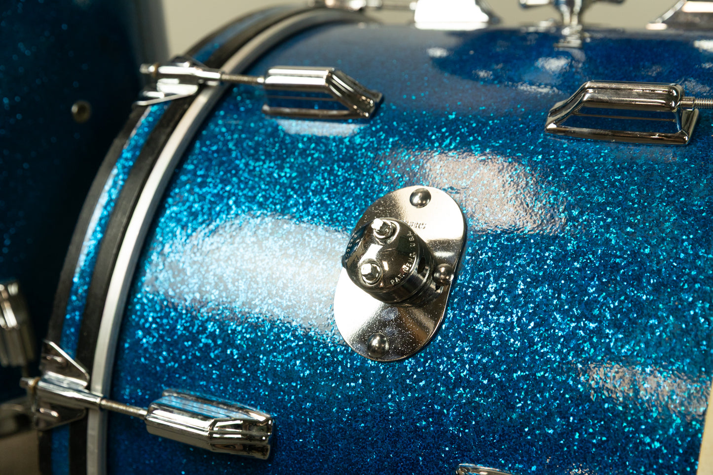 1960s Rogers Sparkling Blue 14x20 9x13 and 16x16 Drum Set